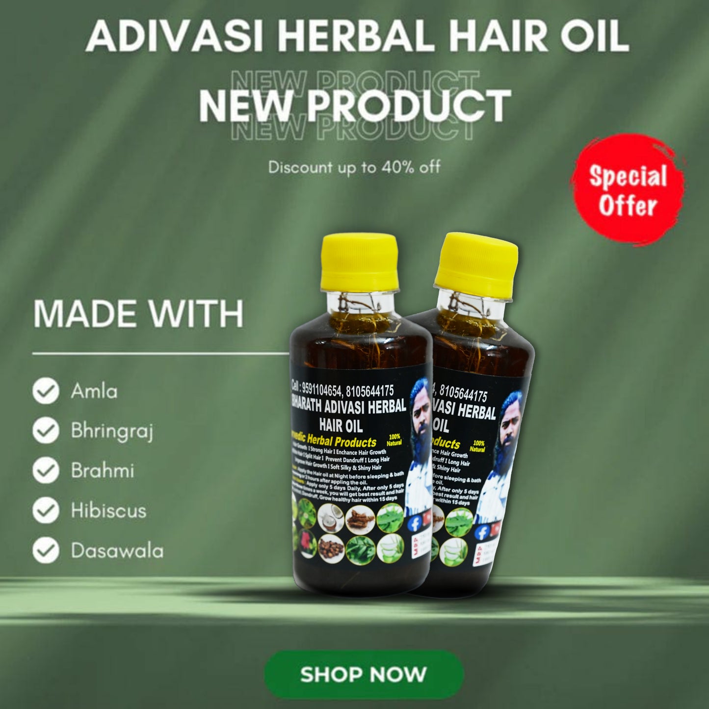 BHARATH ADIVASI HERBAL HAIR OIL