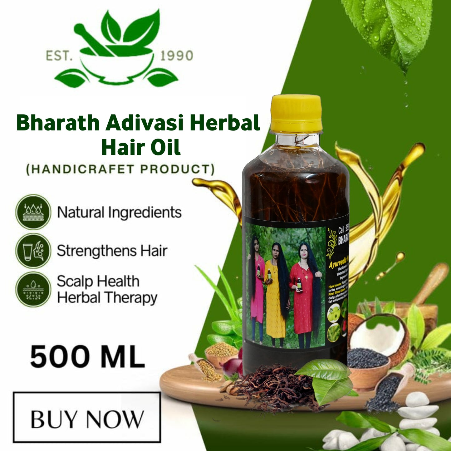 BHARATH ADIVASI HERBAL HAIR OIL